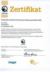 Zertifikat Geprüfte Fachkraft Rauchwarnmelder